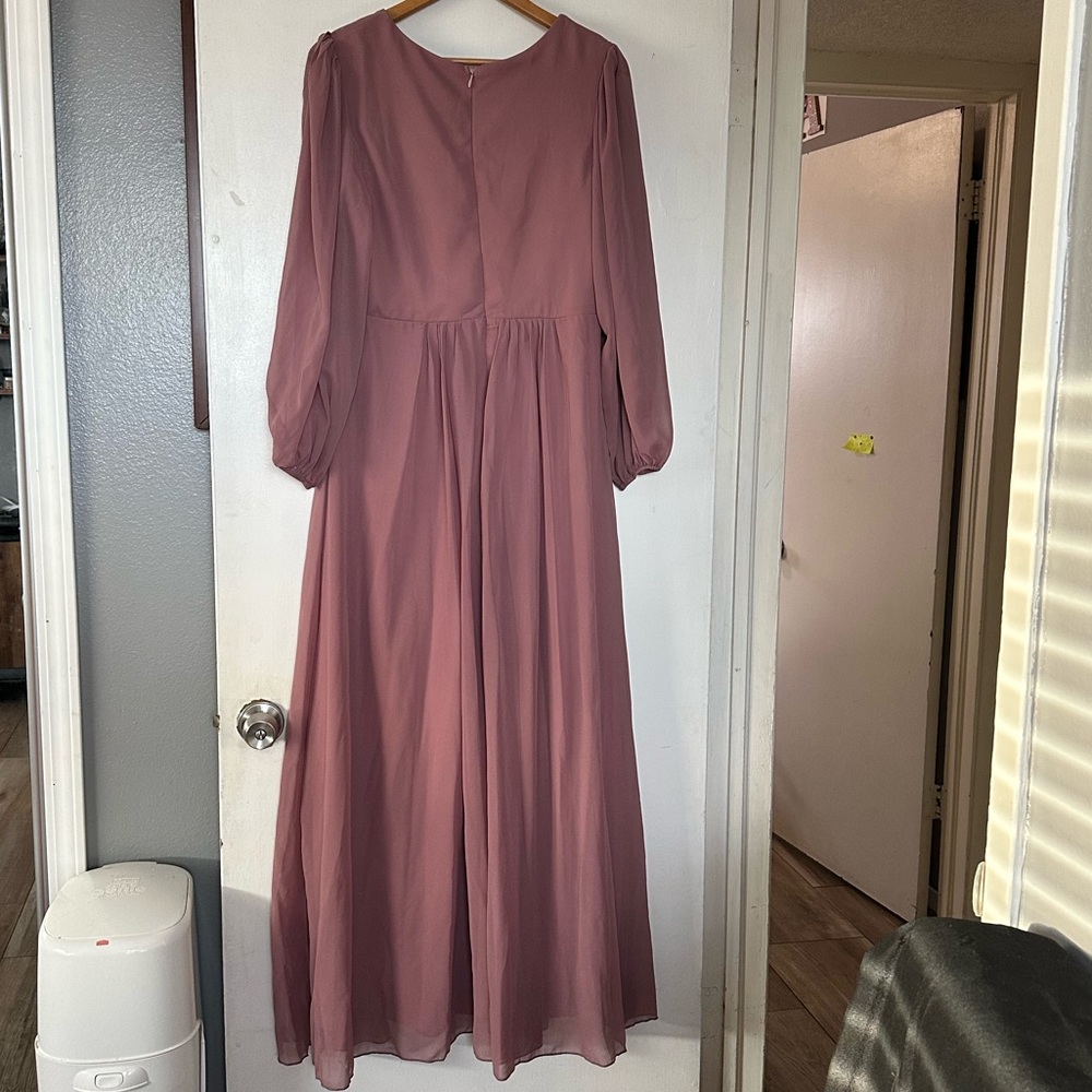 shein long dresses formal SHEIN Modelyn Women V-Neck Crossed Wrap Elegant Long Sleeve Arabian Mo |  Dress